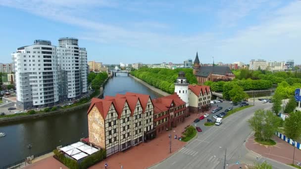 Het vissersdorp, Kaliningrad — Stockvideo