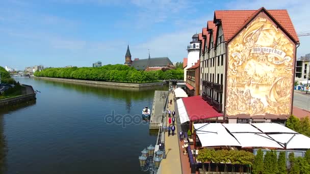 Het vissersdorp, Kaliningrad — Stockvideo