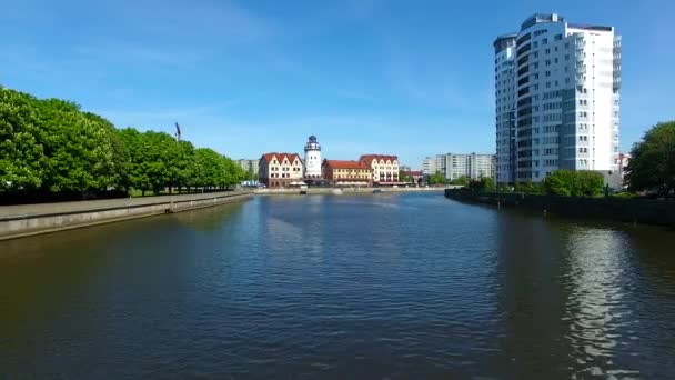 Paesaggio urbano primaverile, Kaliningrad — Video Stock