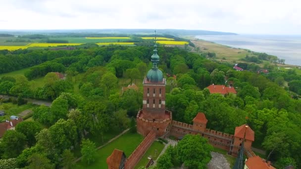 Cathedral of Frombork, view from above — Stock Video
