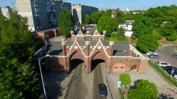Portão de Brandemburgo de Kaliningrado — Vídeo de Stock