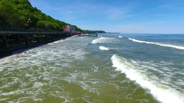 La spiaggia di Svetlogorsk località turistica — Video Stock