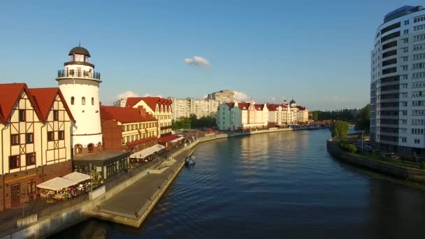 Het vissersdorp, Kaliningrad — Stockvideo