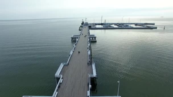 Marina bay, top view — Stock Video
