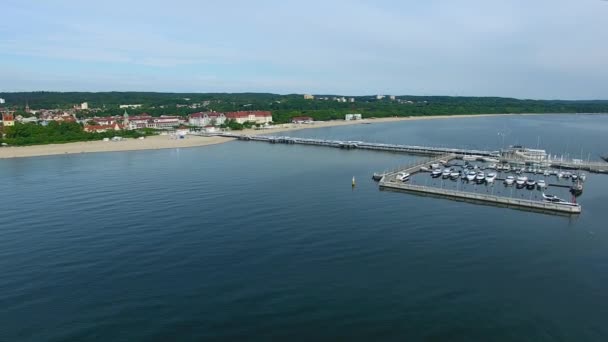 Marina bay, aerial view — Stock Video