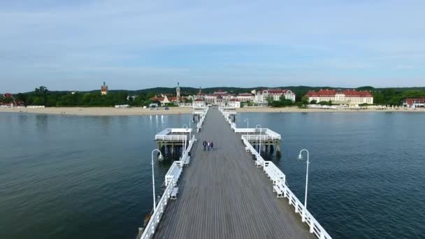 Houten pier, Sopot — Stockvideo