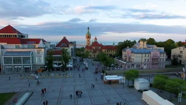 Paesaggio urbano di Sopot, vista dall'alto — Video Stock