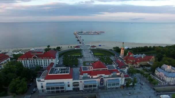 Paisaje urbano de Sopot, vista superior — Vídeo de stock