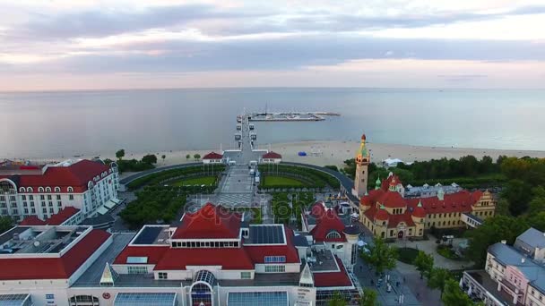 Panoramę miasta Sopotu, widok z góry — Wideo stockowe