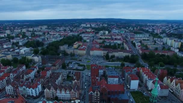 Wieczór w mieście Elbląg — Wideo stockowe