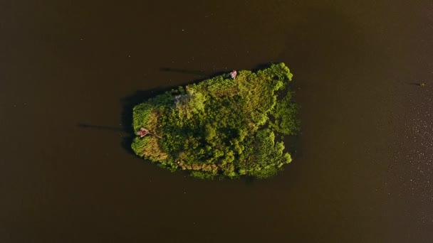 Isla en el río — Vídeo de stock