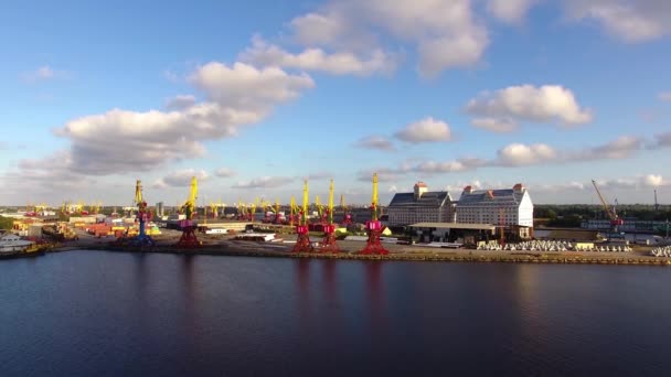 Калининградский порт, вид сверху — стоковое видео