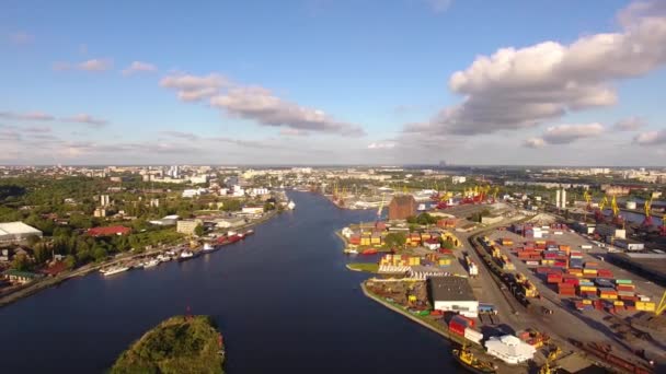 Kaliningrad bağlantı noktası, üstten görünüm — Stok video