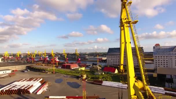 Porto di Kaliningrad, vista dall'alto — Video Stock