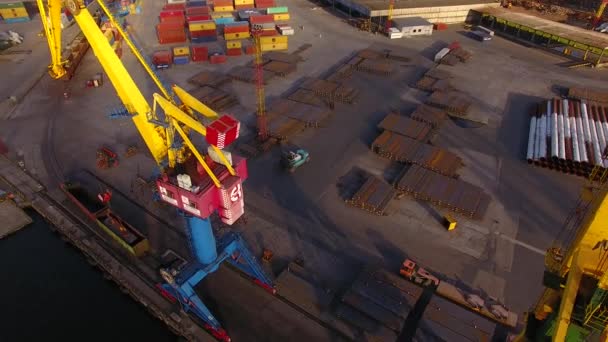 Hafen von Kaliningrad, von oben gesehen — Stockvideo