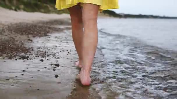 Charming woman on the beach — Stock Video