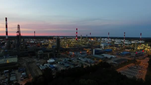 Petrochemical oil refinery plant, top view — Stock Video