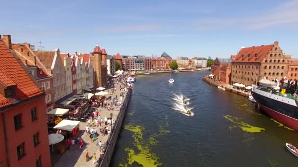 Canais de Gdansk, vista superior — Vídeo de Stock