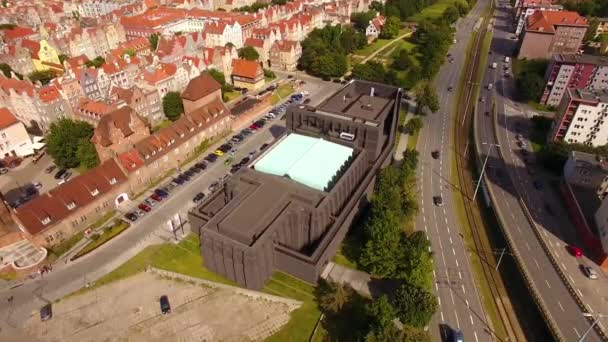 Gdansk Shakespeare tiyatro, üstten görünüm — Stok video
