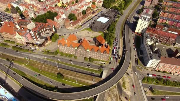 Federala regeringen byggnad i Gdansk, ovanifrån — Stockvideo