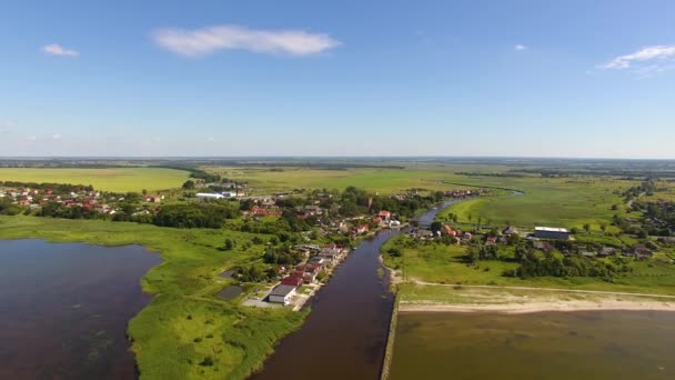 Калининградский залив, вид сверху — стоковое видео