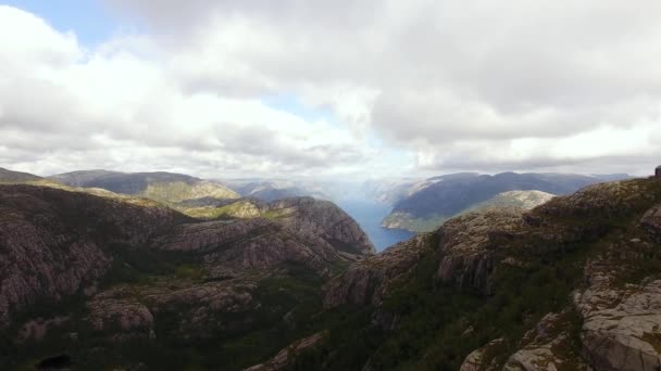 Vista aérea del Lysefjord — Vídeos de Stock