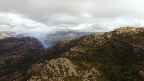 Luftaufnahme des Lysefjords — Stockvideo