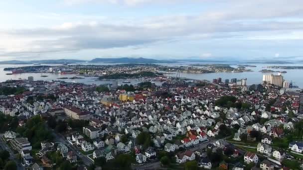 A légi felvétel a Stavanger, Norvégia — Stock videók