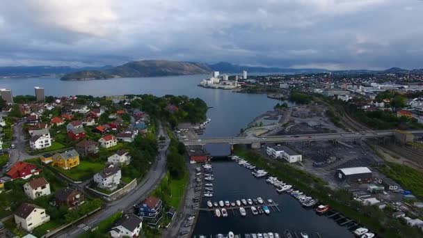 Vista aérea de barcos na marina — Vídeo de Stock