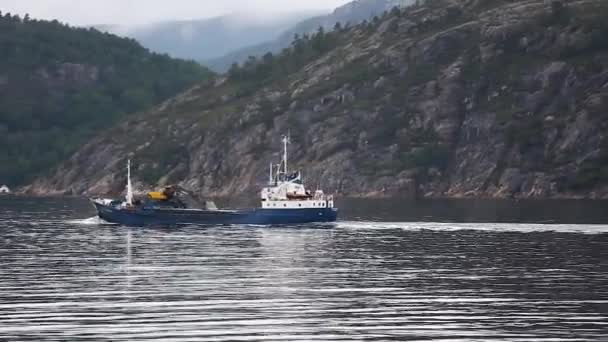 Navio de carga seca passa por mar — Vídeo de Stock