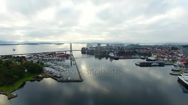 La baia di Stavanger, vista dall'alto — Video Stock