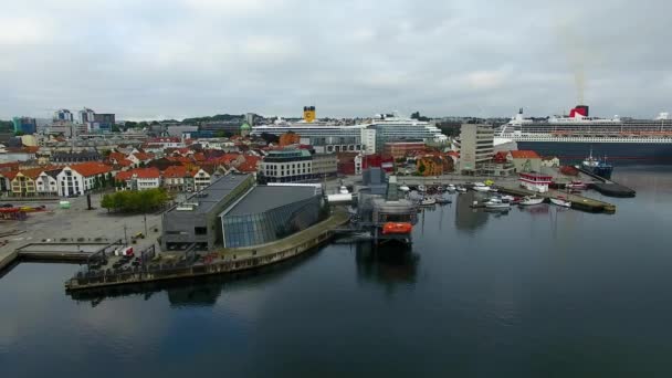 Norwegisches Erdölmuseum, Draufsicht — Stockvideo