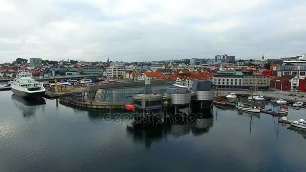 Norwegisches Erdölmuseum, Draufsicht — Stockvideo