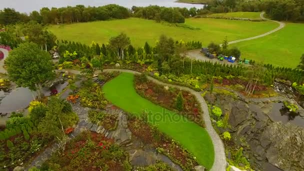 Flor en Flaere Tuin, Luchtfoto uitzicht — Stockvideo