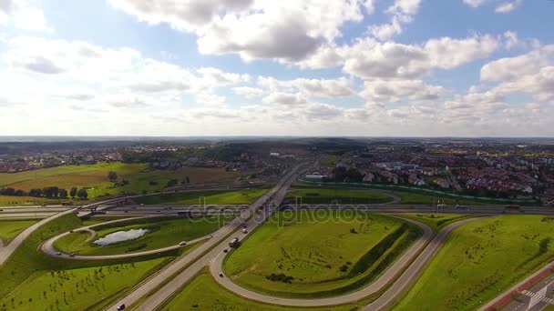 Gdansk áramkör Road, felülnézet — Stock videók