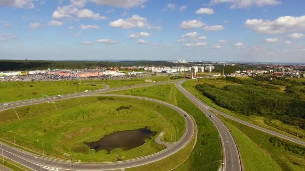 Gdańsk obwodu drogowego, widok z góry — Wideo stockowe