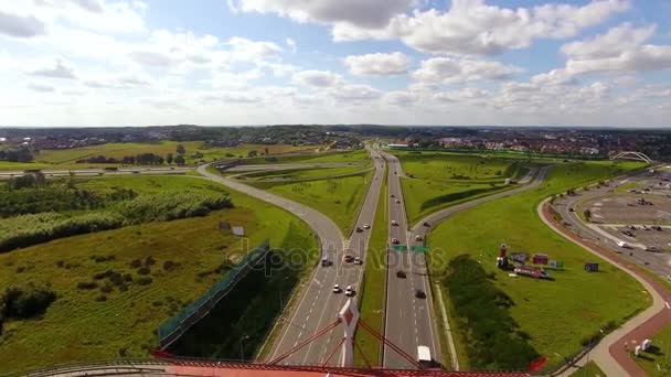 Gdansk krets Road, ovanifrån — Stockvideo