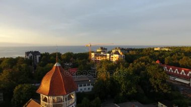 Svetlogorsk resort şehrin havadan görünümü
