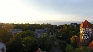 Svetlogorsk resort şehrin havadan görünümü