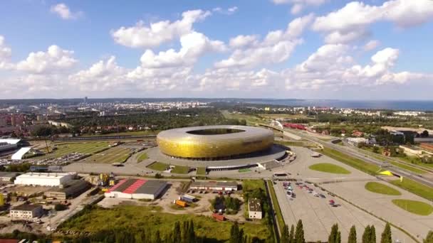 Estádio de Gdansk, vista superior — Vídeo de Stock