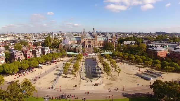 Plaza del Museo de Ámsterdam, vista desde arriba — Vídeo de stock