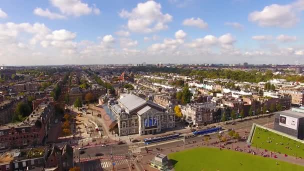 Concert Hall Gebouw em Amsterdã, vista de cima — Vídeo de Stock