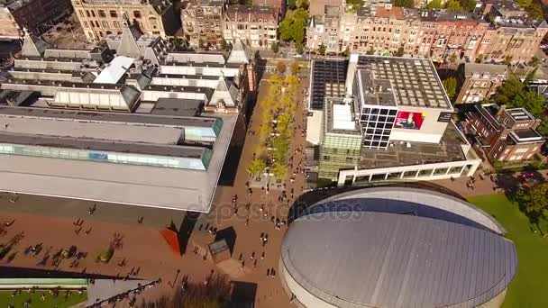 Múzeum tér Amszterdam, látkép fentről — Stock videók