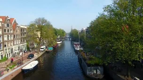 有雾的阿姆斯特丹，从上面的视图 — 图库视频影像