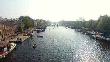 Amsterdam kanal, yukarıdan görünüm