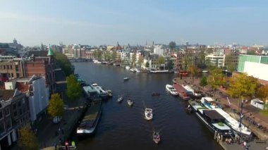 Amsterdam kanal, yukarıdan görünüm