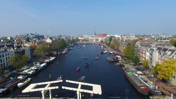 Amsterdam köprüler, yukarıdan görünüm — Stok video