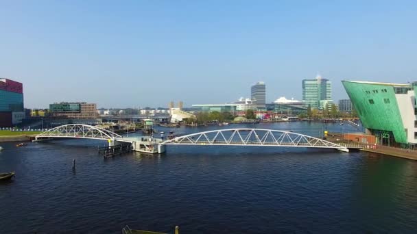 Vista aérea de la bahía de Amsterdam — Vídeos de Stock