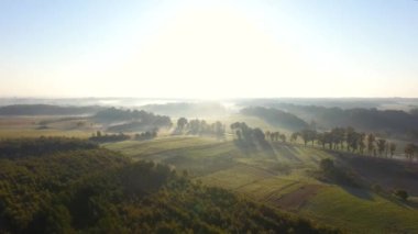 Puslu kırsal, üstten görünüm