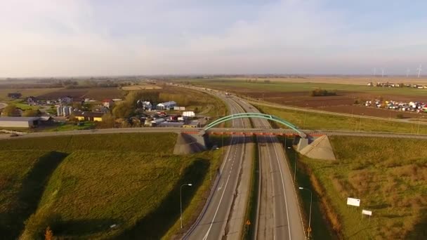 A junção rodoviária, vista superior — Vídeo de Stock